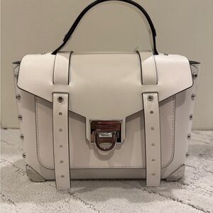 Michael Kors White Satchel with Silver Hardware